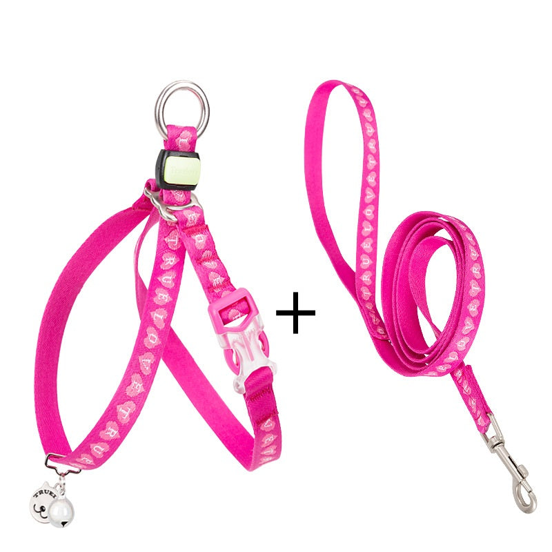 Pet Cat Bell Chest Strap Haulage Leash