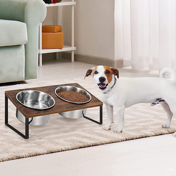 Log Pet Feeding Iron Wood Combined Rack