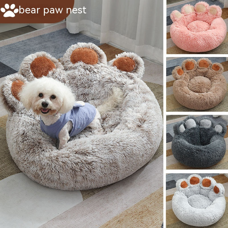 Plush Winter Warm Hand-shaped Pet Bed