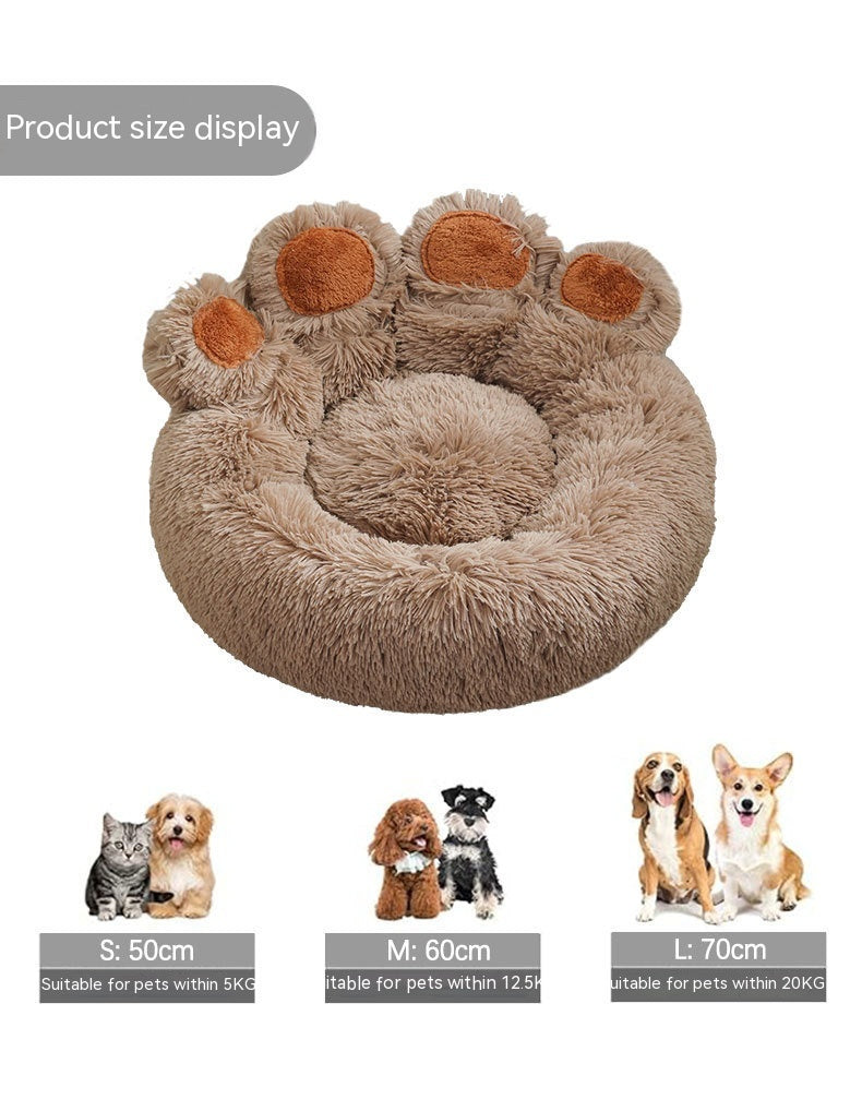 Plush Winter Warm Hand-shaped Pet Bed