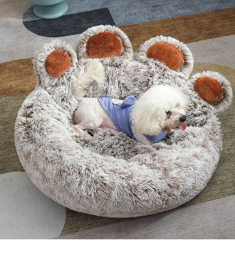 Plush Winter Warm Hand-shaped Pet Bed