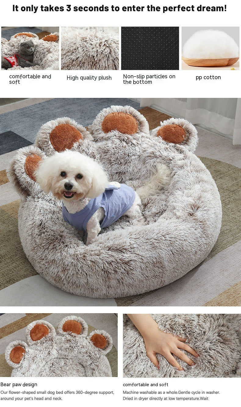 Plush Winter Warm Hand-shaped Pet Bed
