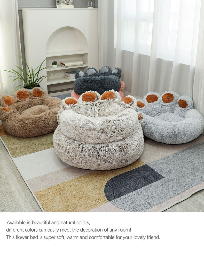 Plush Winter Warm Hand-shaped Pet Bed