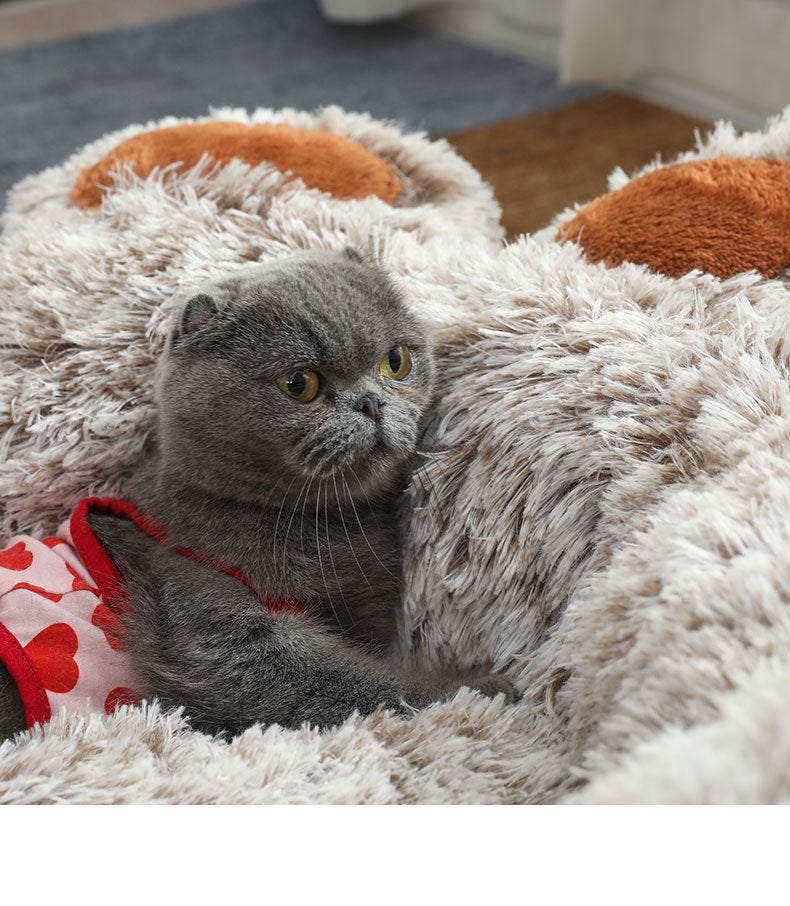 Plush Winter Warm Hand-shaped Pet Bed