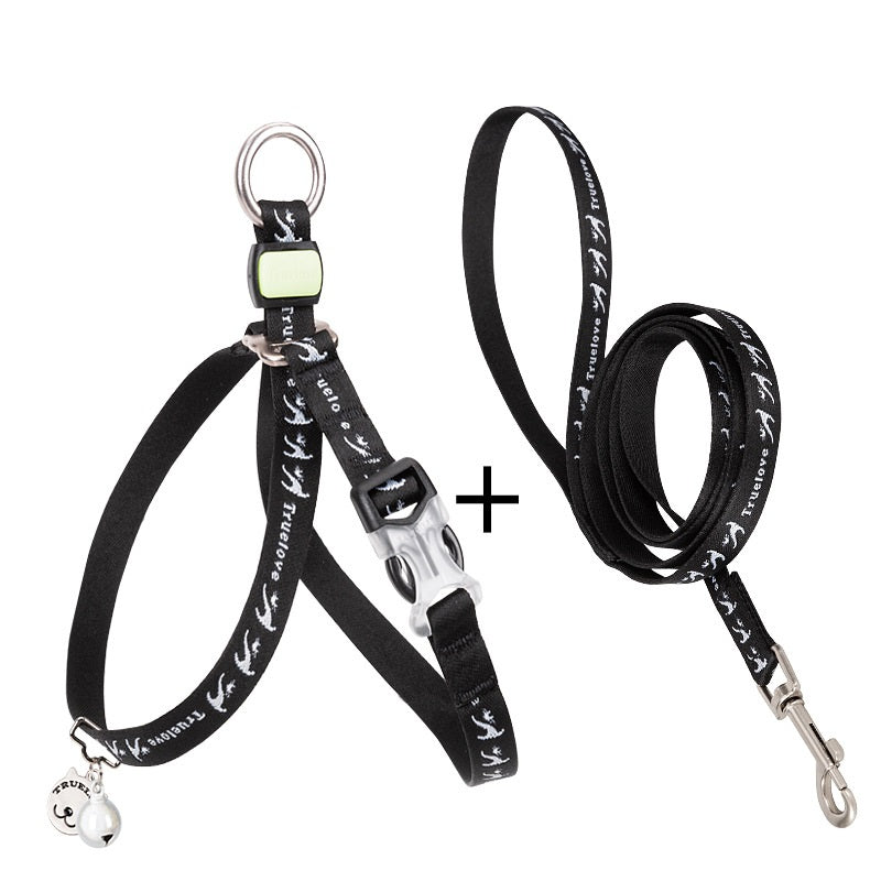 Pet Cat Bell Chest Strap Haulage Leash