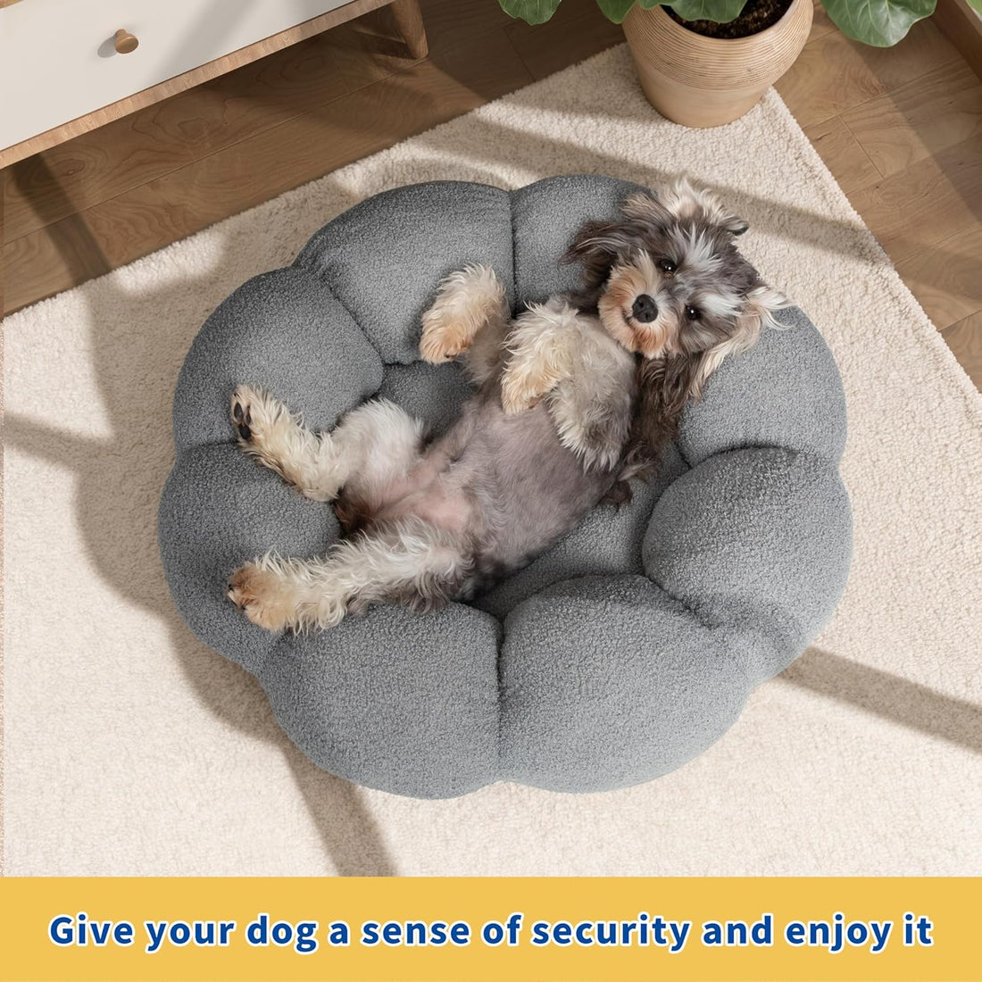 Fluffy Sherpa Round Donut Pet Bed