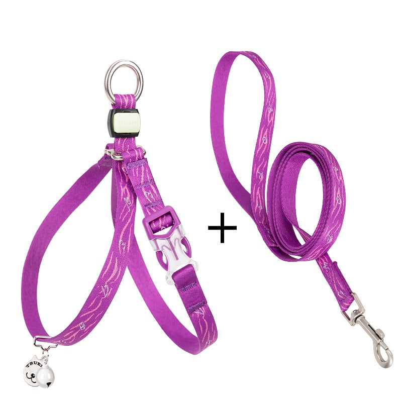 Pet Cat Bell Chest Strap Haulage Leash